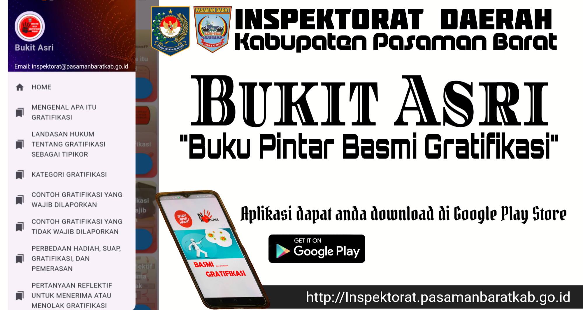 Inspektorat Kabupaten Pasaman Barat Mensosialisasikan Buku Pintar Basmi Gratifikasi